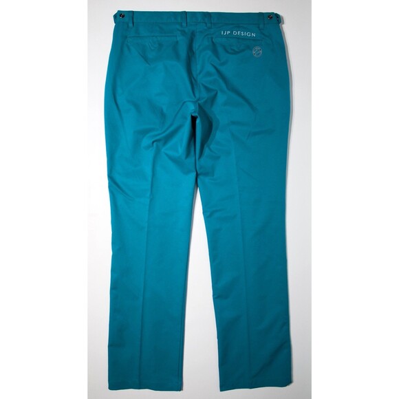 IJP Design Ian Poulter Golf Pants Teal Blue Green Adjustable Waist Men 38x34 - Picture 2 of 9